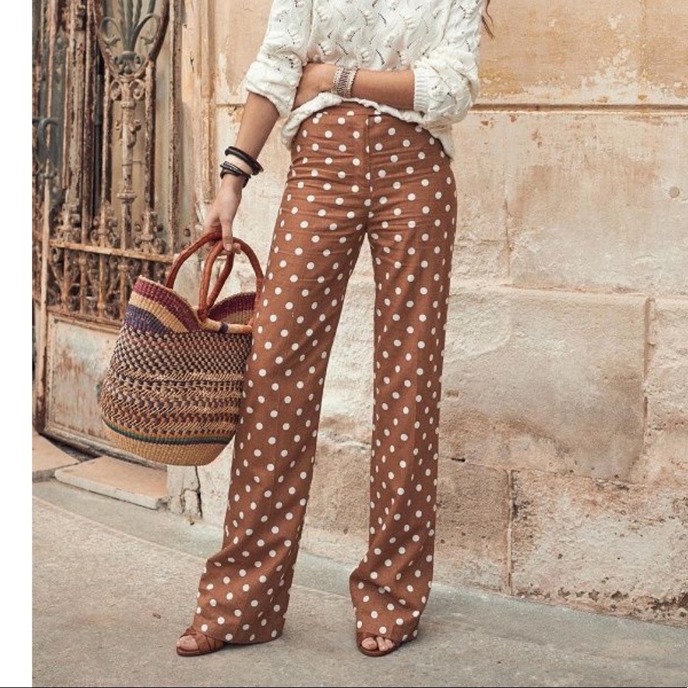 Sezane polka dot trousers.
